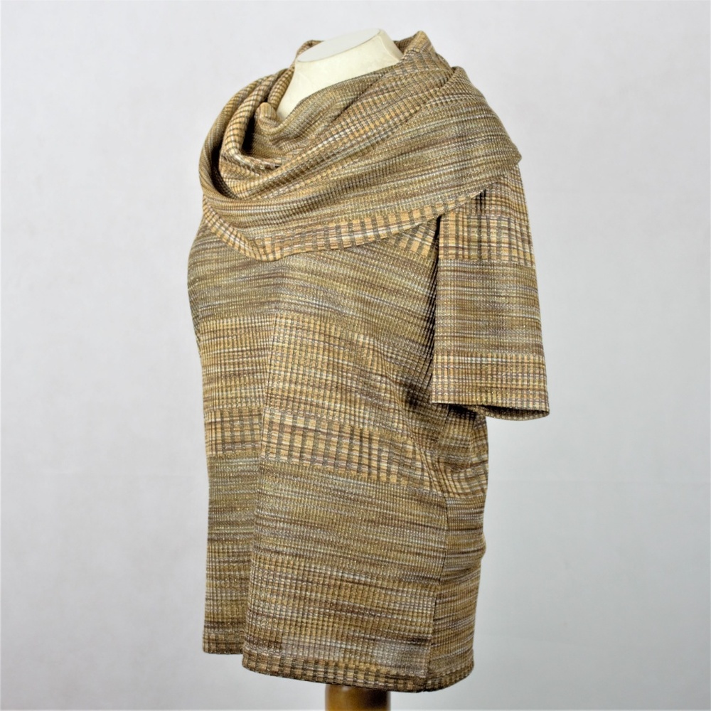 Peck & Peck Brown Baggy Cowl Neck Blouse